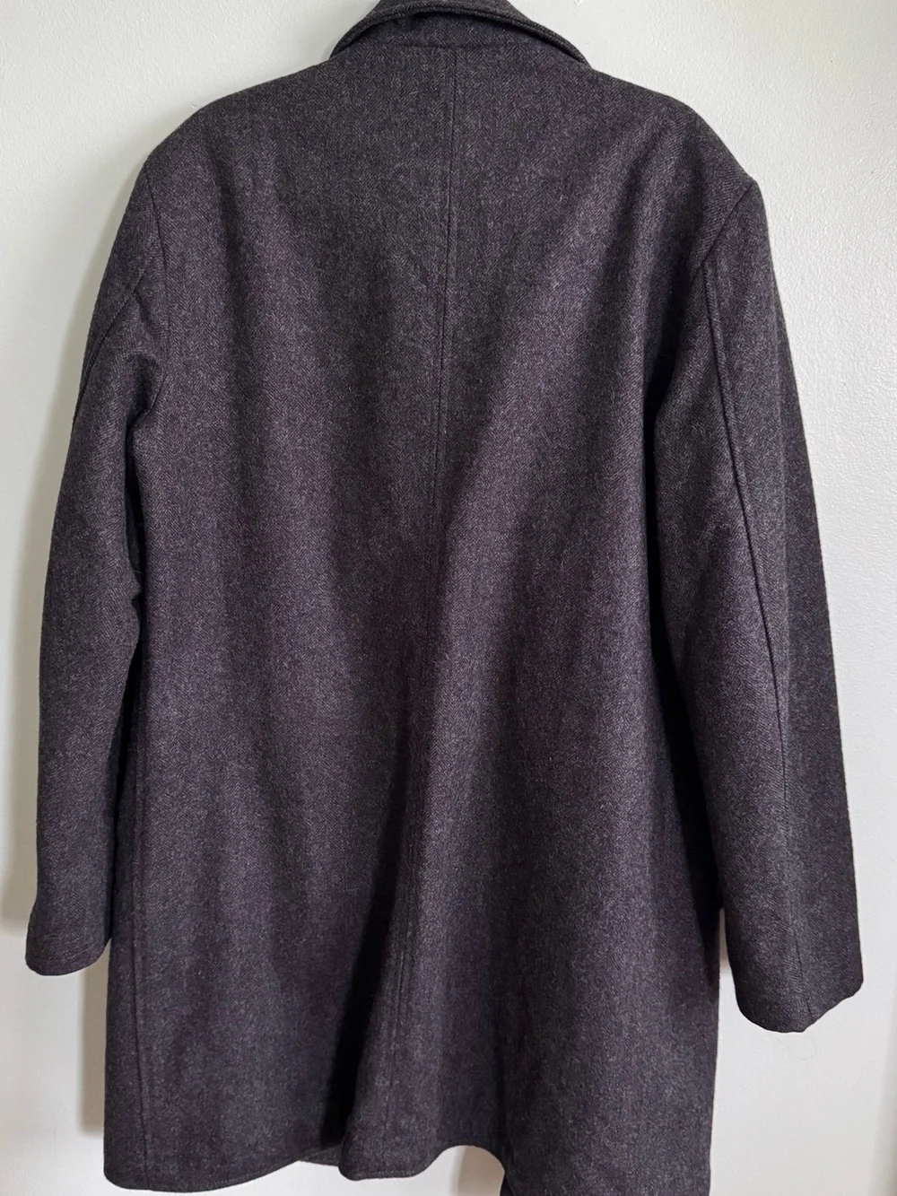 Zara Men's Dark Charcoal Wool Pea Coat - Picture 6 of 12